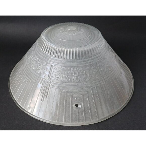 Vintage Ceiling Lamp Shade Frosted Embossed Design 1950's Light fixture - Picture 1 of 4